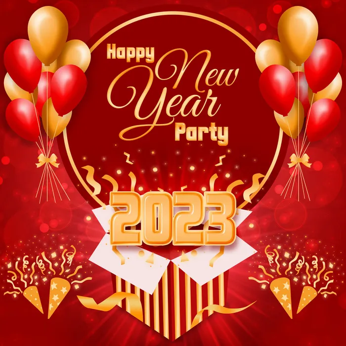 2023年兔年红色背景psd模版下载