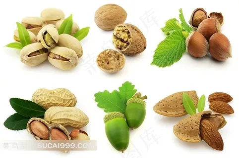 核桃花生开心果等坚果摄影高清图片