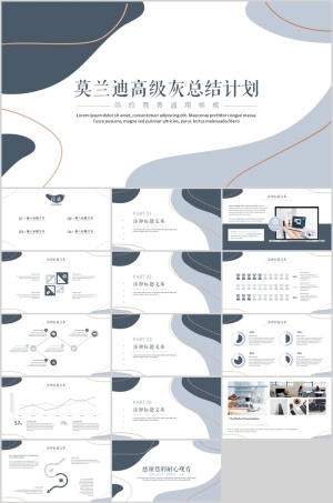 高级感简约高端ppt模板预览图