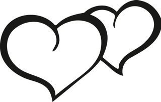 双爱心剪影