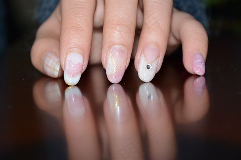 指甲 美甲作品 手部摄影图