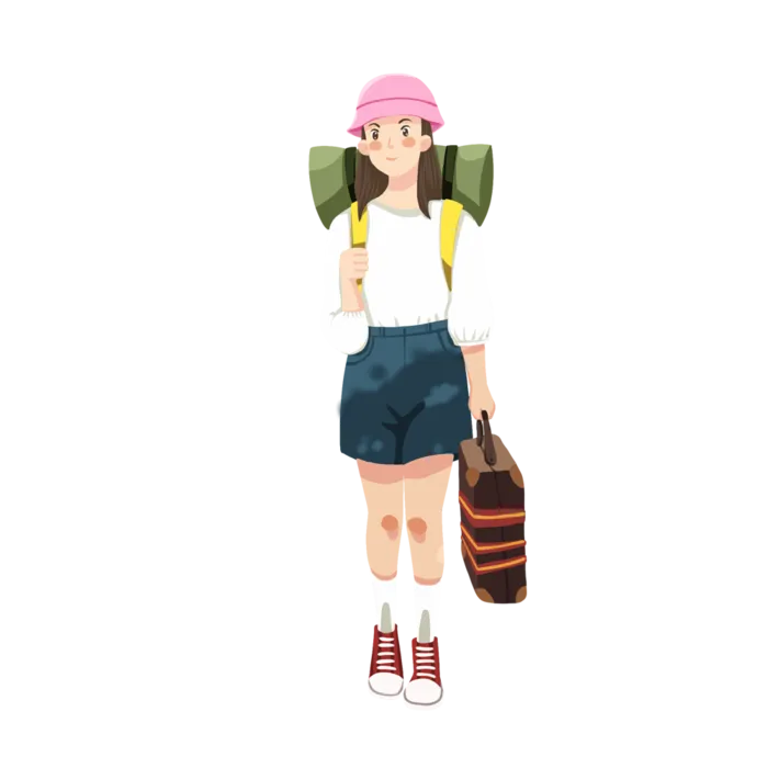 暑期旅游的女孩