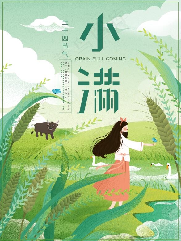 小清新小满节气海报设计