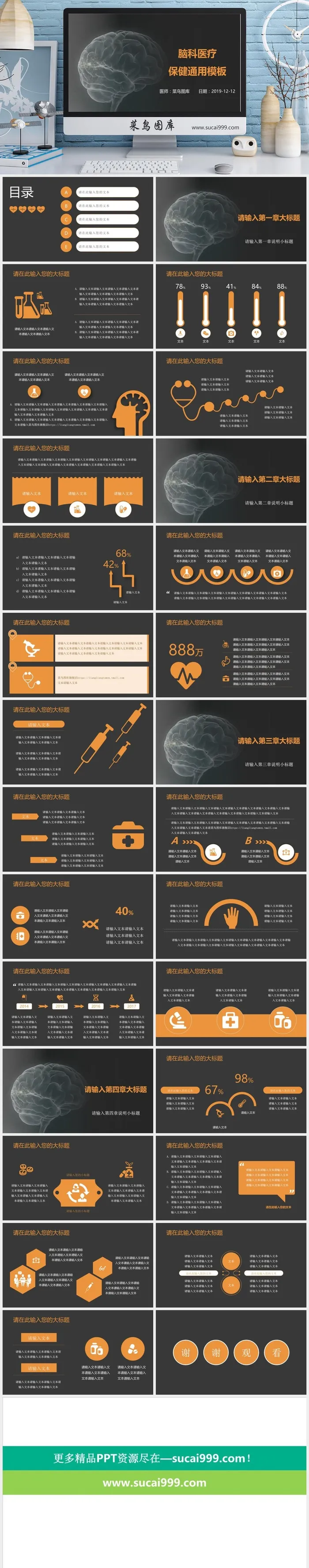 医疗行业  医疗保健 PPT模板