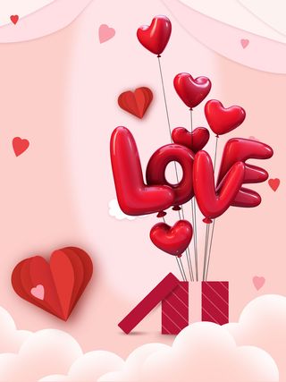 情人节海报粉色海报情人节快乐520爱情214