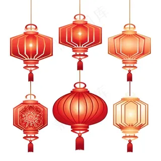 红灯笼喜庆插画免抠