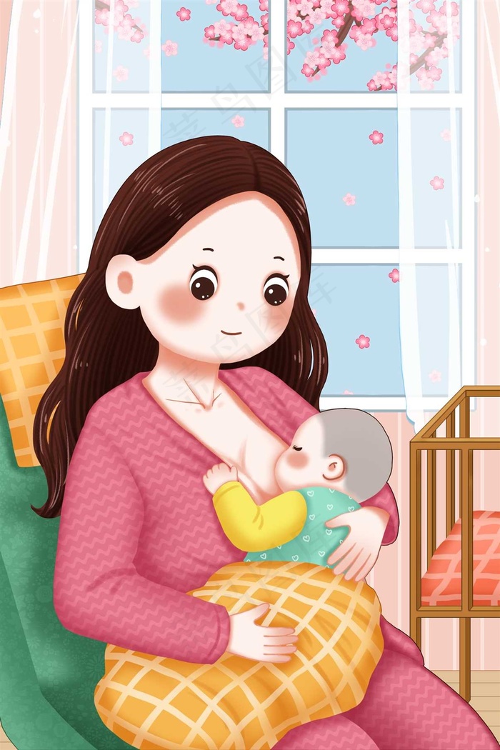 母亲节插画 