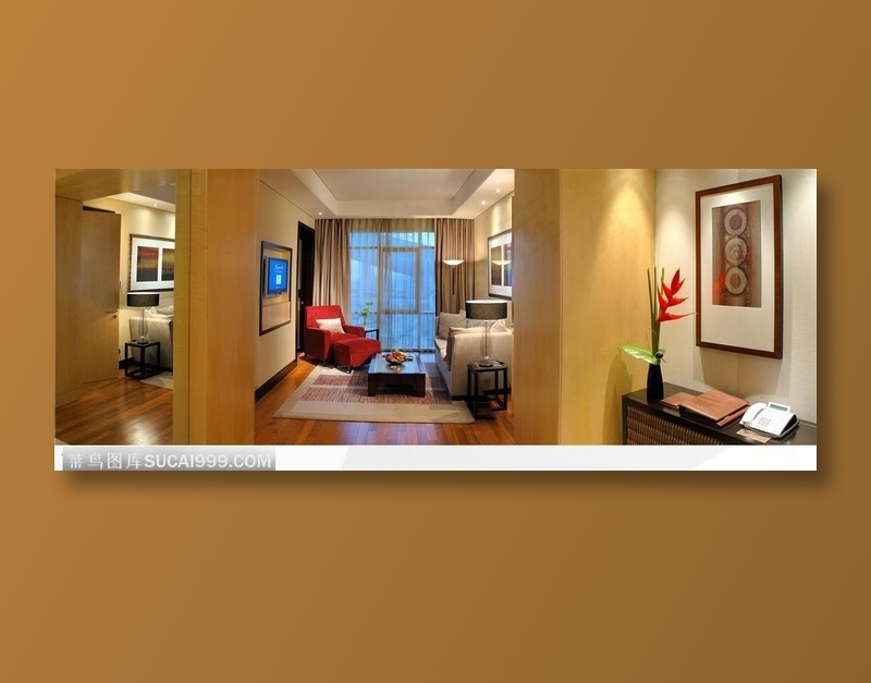 温馨的酒店套房卧室布置室内装修装潢设计