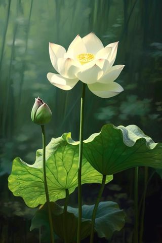 绿色简约荷花摄影背景图