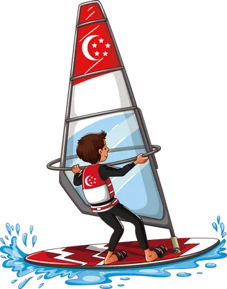 帆船卡通简笔运动员少儿兴趣班