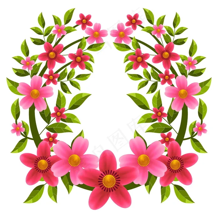 花环卡通画图片素材