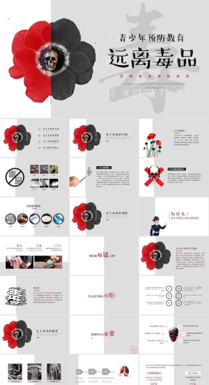 禁毒宣传PPT模板ppt模版预览图