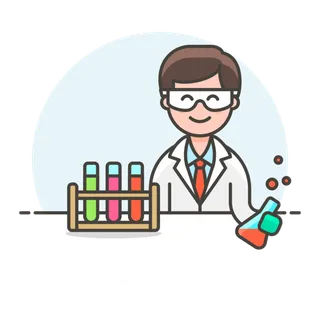 男孩做实验卡通简笔少儿兴趣班素材