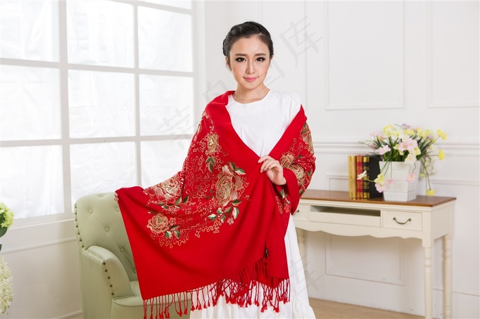 漂亮丝巾模特高清图片