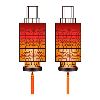 卡通手绘灯笼中秋节元宵节花灯新年海报元素PNG免扣PS素材