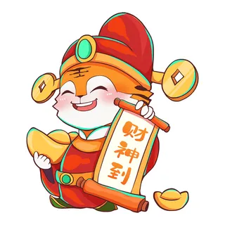 PNG免扣2022虎年新年春节元旦卡通老虎形象图片插画PSD设计素材