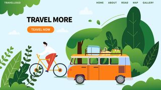 卡通旅行封面PSD素材