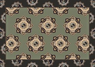 复古中式国潮风敦煌花纹装饰图案花卉藻井肌理圆形边框素材