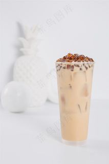 奶茶图片-珍珠果冻双拼