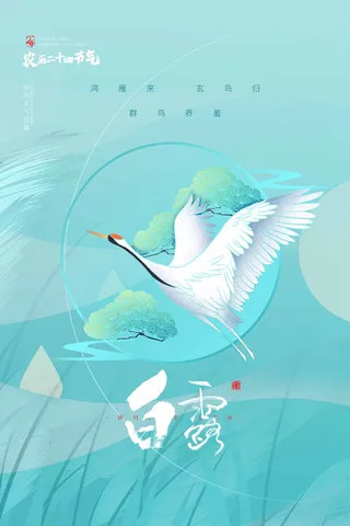 传统白露节气活动宣传海报