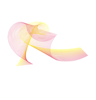 紫橙色波纹渐变线条科技电商免抠png