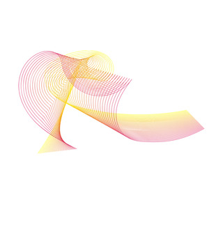 紫橙色波纹渐变线条科技电商免抠png