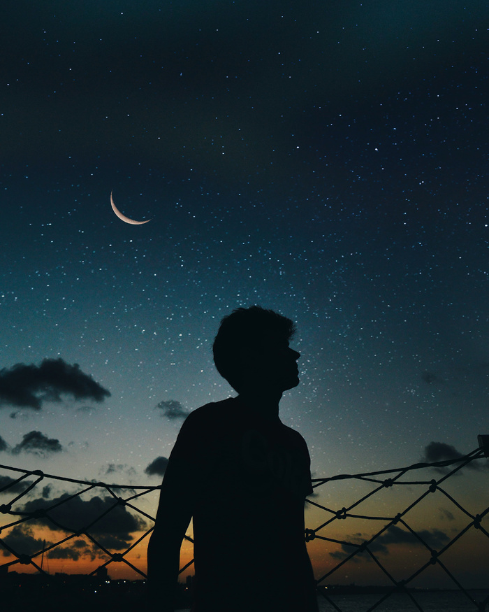 高清唯美星空夜空人物