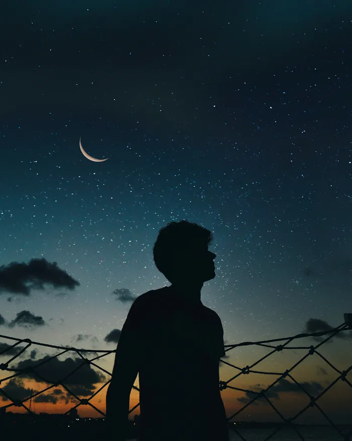 高清唯美星空夜空人物