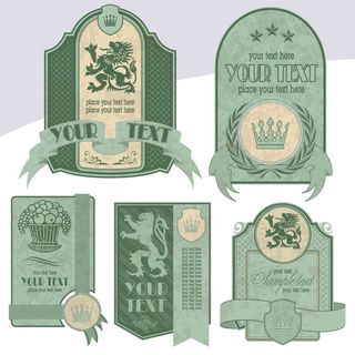 免抠复古标签矢量