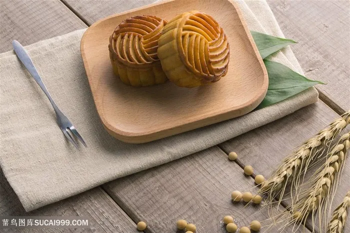 中秋节传统美食月饼摆拍