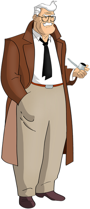 棕色风衣博士素材人物卡通