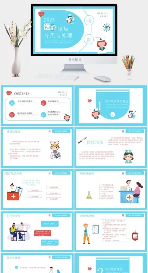 医疗垃圾分类处理PPT模板预览图