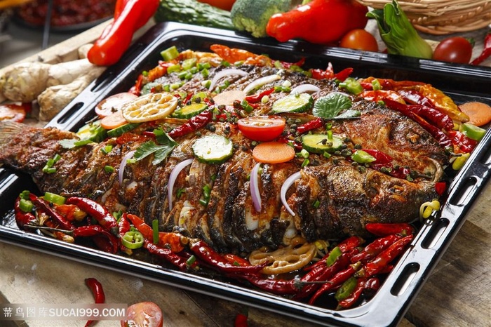 烤鱼麻辣烤全鱼中华美食