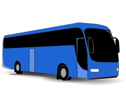 蓝色大巴车卡通