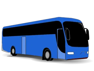 蓝色大巴车卡通
