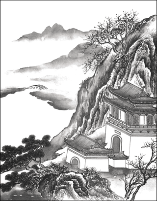 中国古风元素山水