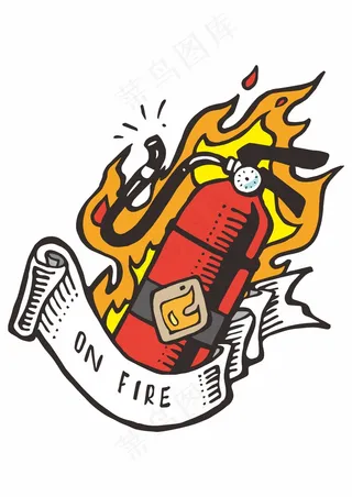 灭火筒救火 消防员