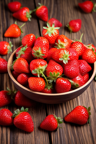 碗装红草莓水果摄影图