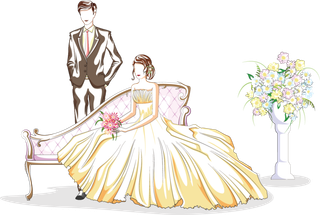 婚纱卡通人物婚礼白纱结婚婚纱摄影手绘