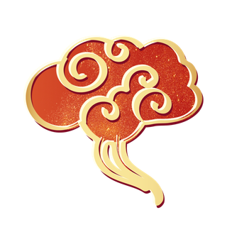 大气中国风祥云国潮风金边立体云朵剪纸创意装饰元素PNG免抠素材