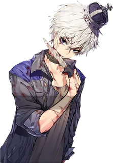 白发蓝衣女孩素材卡通