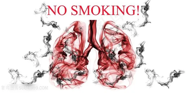 禁烟保护肺烟雾缭绕