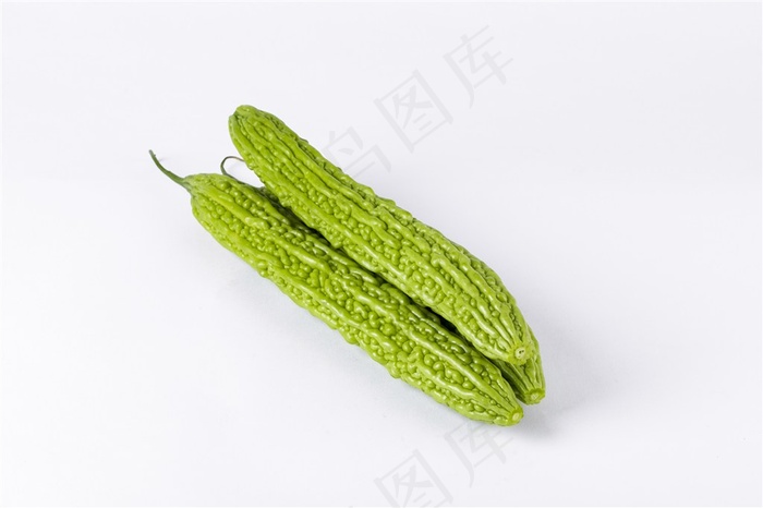 新鲜苦瓜白色背景素材
