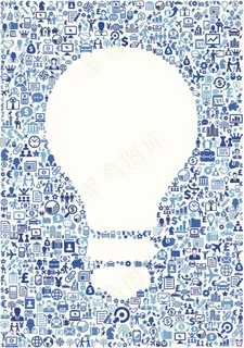 蓝色图标组合灵感思路概念图 蓝色图标组合灵感思路概念图