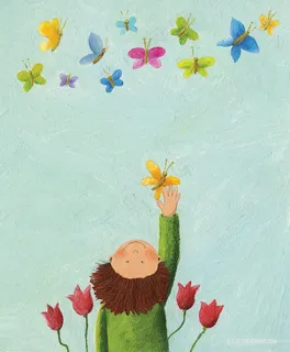 蝴蝶男孩艺术油画