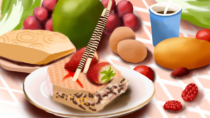 营养早餐食物展示PSD素材