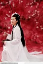 象林黛玉穿白色传统服装汉服的古典美女