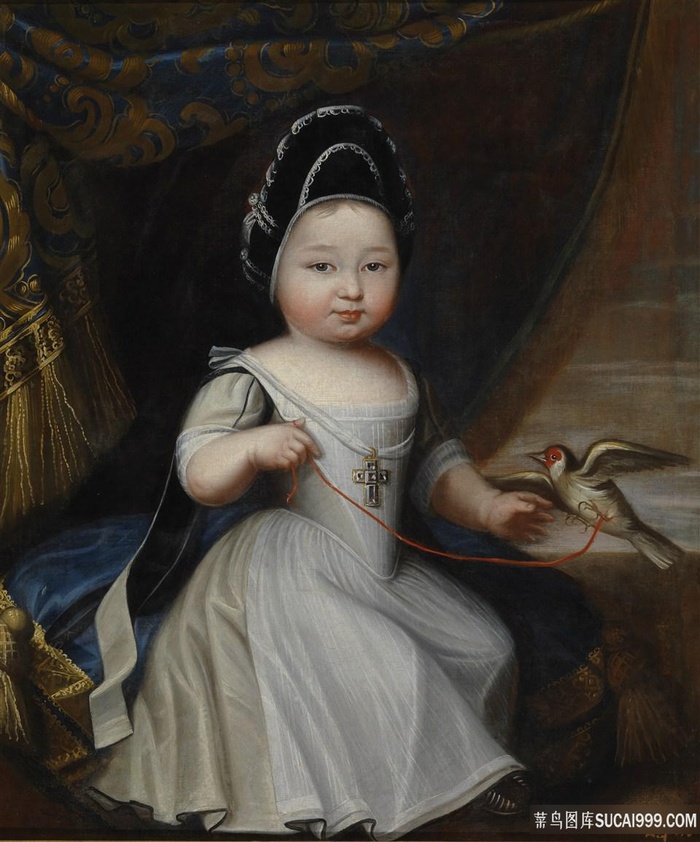 唯美男孩肖像油画