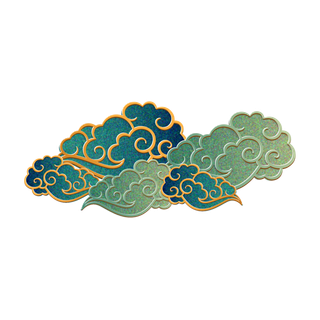 大气中国风祥云国潮风金边立体云朵剪纸创意装饰元素PNG免抠素材