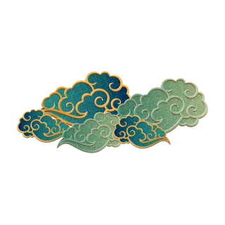 大气中国风祥云国潮风金边立体云朵剪纸创意装饰元素PNG免抠素材